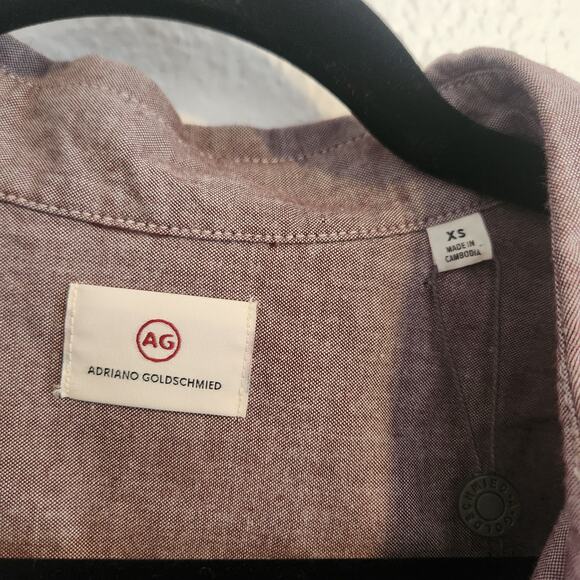 Adriano Goldschmied size‎ XS Mauve Long Sleeve Button Up Shirt 8867BCY NWT - Picture 6 of 9